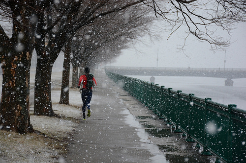 Running along the snowy Charles River in Cambridge_2014-01-18_by Bill Damon